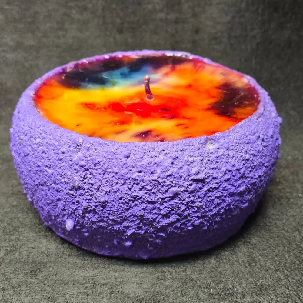 Vintage Wax Works Multi Color Tie-Dye Rainbow Mini Candle
